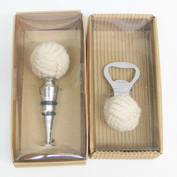 Set 2 Thirstystone BOTTLE OPENER + WINE STOPPER KEEPER Boat Rope Nautical Knots - Picture 4 of 8